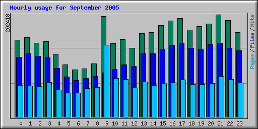 Hourly usage for September 2005