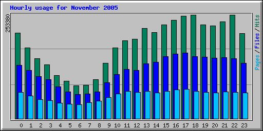 Hourly usage for November 2005