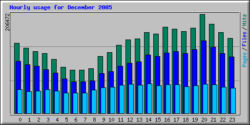 Hourly usage for December 2005