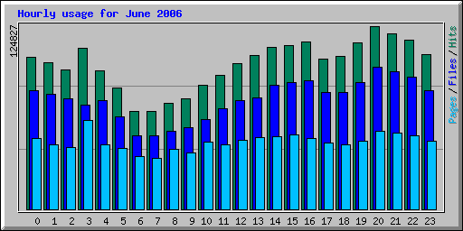 Hourly usage for June 2006